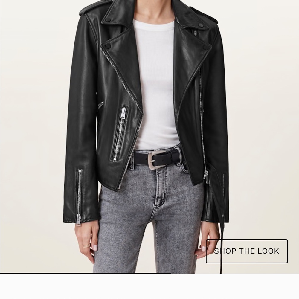 All Saints Balfern Leather Biker Jacket - Picture 2 of 10
